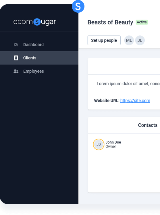 Client screen